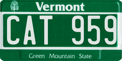 VT license plate CAT959