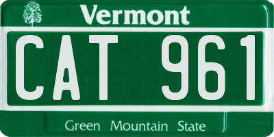 VT license plate CAT961