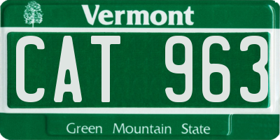 VT license plate CAT963