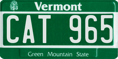 VT license plate CAT965