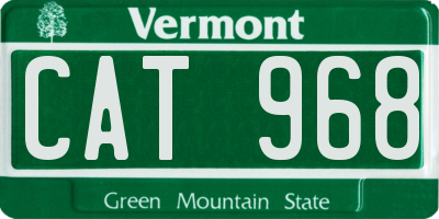 VT license plate CAT968