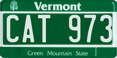 VT license plate CAT973