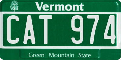VT license plate CAT974