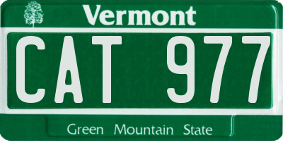 VT license plate CAT977