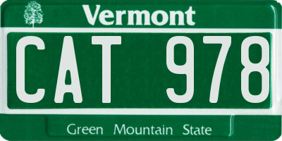 VT license plate CAT978