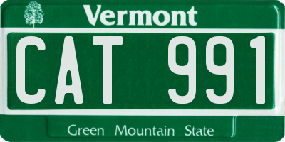 VT license plate CAT991