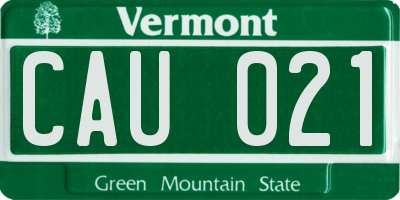 VT license plate CAU021