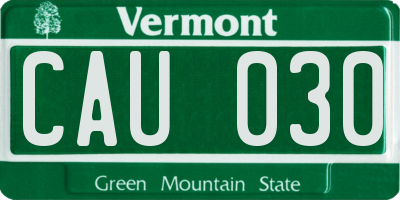 VT license plate CAU030