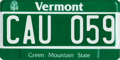VT license plate CAU059