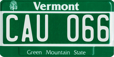VT license plate CAU066