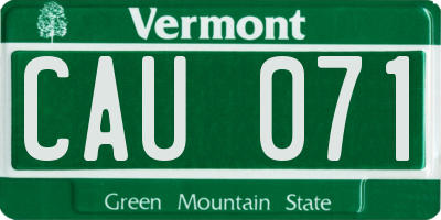 VT license plate CAU071