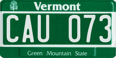 VT license plate CAU073