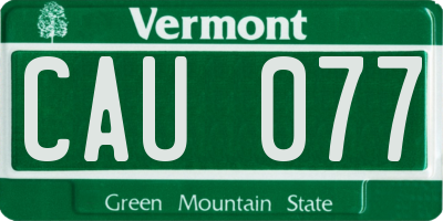 VT license plate CAU077