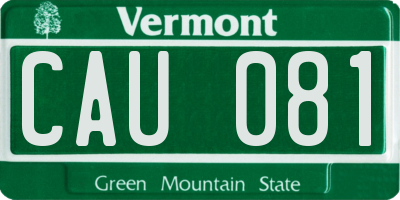 VT license plate CAU081