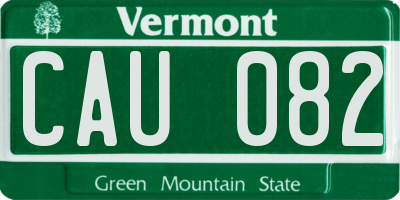 VT license plate CAU082
