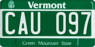 VT license plate CAU097