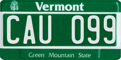 VT license plate CAU099
