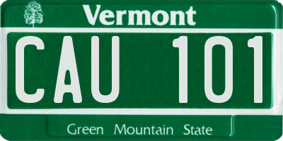 VT license plate CAU101