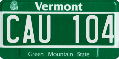 VT license plate CAU104