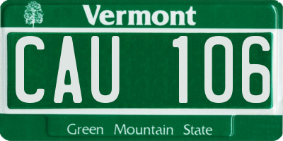 VT license plate CAU106