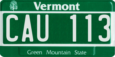 VT license plate CAU113