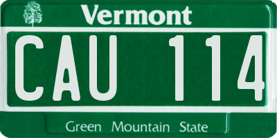 VT license plate CAU114