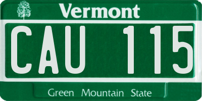 VT license plate CAU115