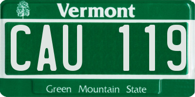 VT license plate CAU119