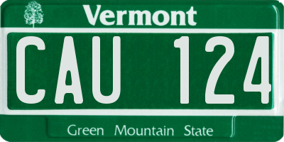 VT license plate CAU124