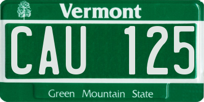 VT license plate CAU125