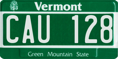VT license plate CAU128