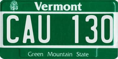 VT license plate CAU130