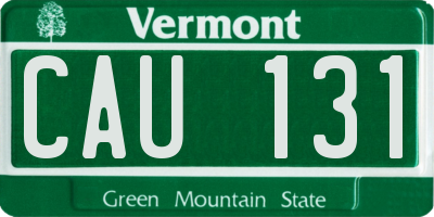 VT license plate CAU131