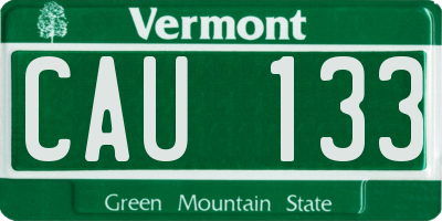 VT license plate CAU133