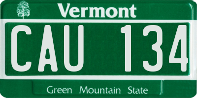 VT license plate CAU134