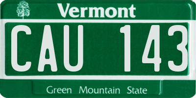VT license plate CAU143