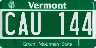 VT license plate CAU144