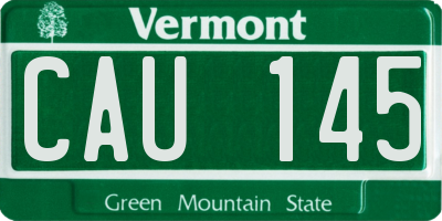VT license plate CAU145