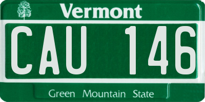 VT license plate CAU146