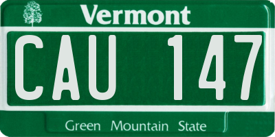 VT license plate CAU147