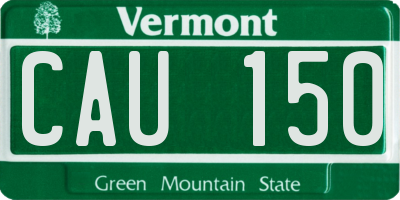 VT license plate CAU150
