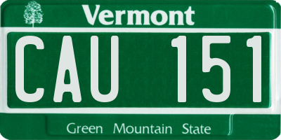 VT license plate CAU151
