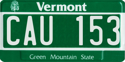 VT license plate CAU153