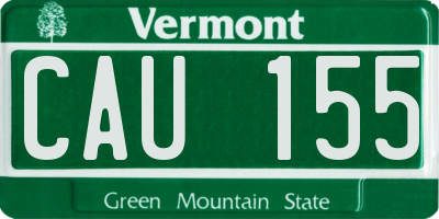 VT license plate CAU155
