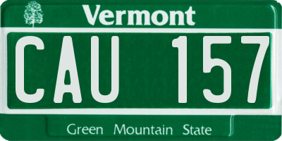 VT license plate CAU157