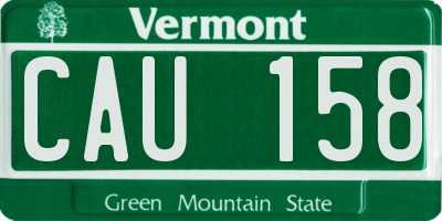 VT license plate CAU158