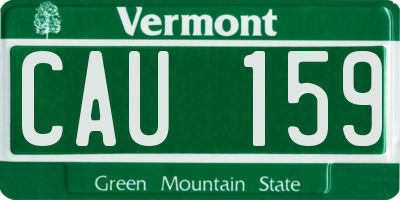 VT license plate CAU159