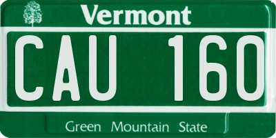 VT license plate CAU160