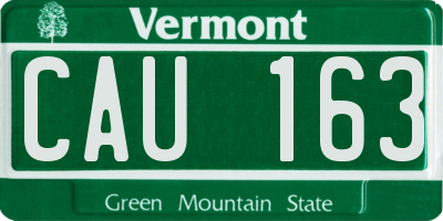 VT license plate CAU163