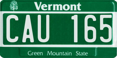 VT license plate CAU165